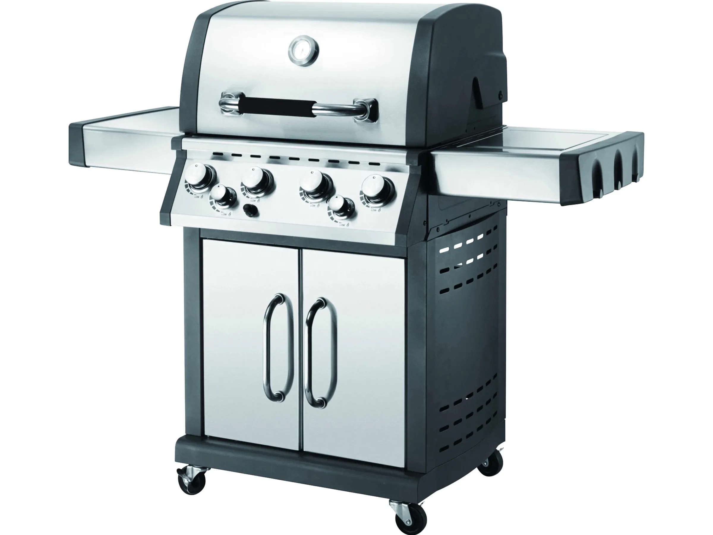 El Fuego Gasgrill Concord 4 Brenner, Seitenbrenner & Heckbrenner Silber
