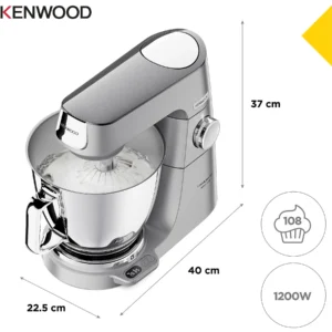 KENWOOD Titanium Chef Baker XL KVL85.004SI mit integrierter Waage, Patisserie-Set und 2 Rührschüsseln Küchenmaschine Silber