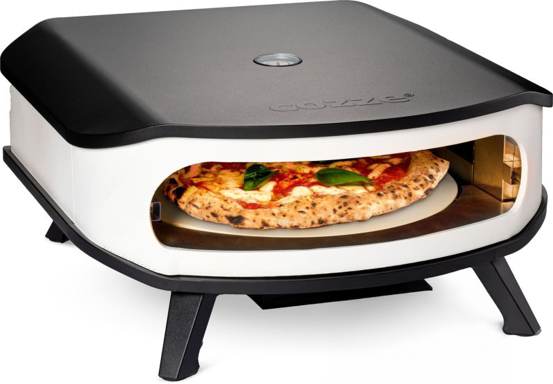 COZZE Pizzaofen Gas 42,5 cm 17" mit rotierendem Pizzastein inkl. Hitzeschild + Schrankmodul 1 türig – Bild 2