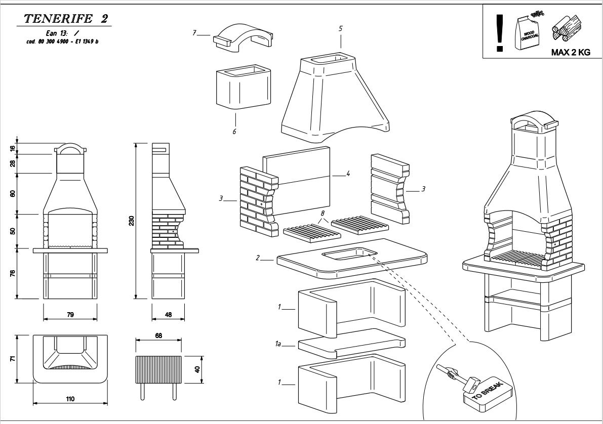 Palazzetti Grillkamin Tenerife 2 inkl. Montagematerial – Bild 4