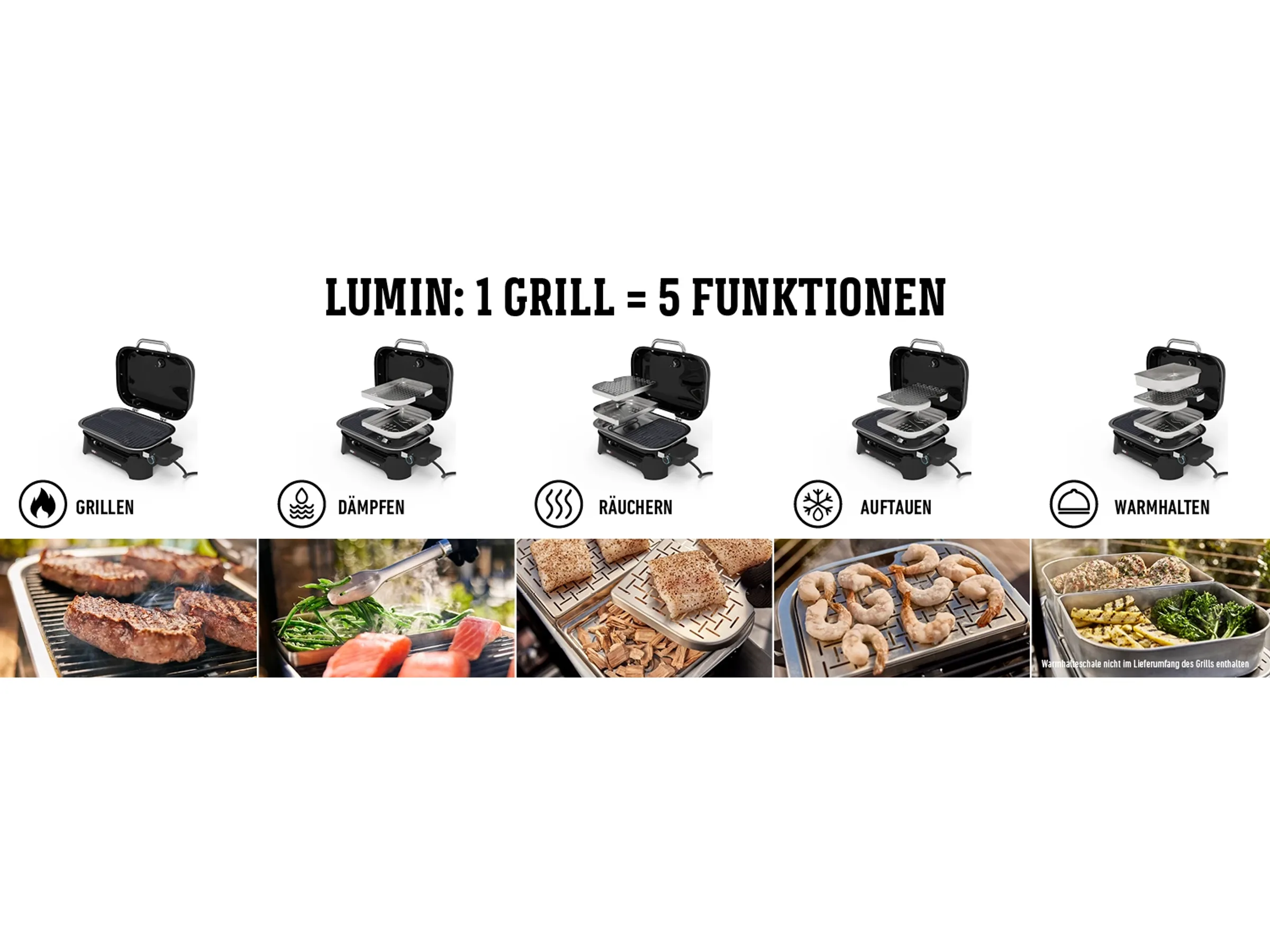 Weber Elektro-Tischgrill Lumin Compact Schwarz 2200 W 43 x 28 cm – Bild 2