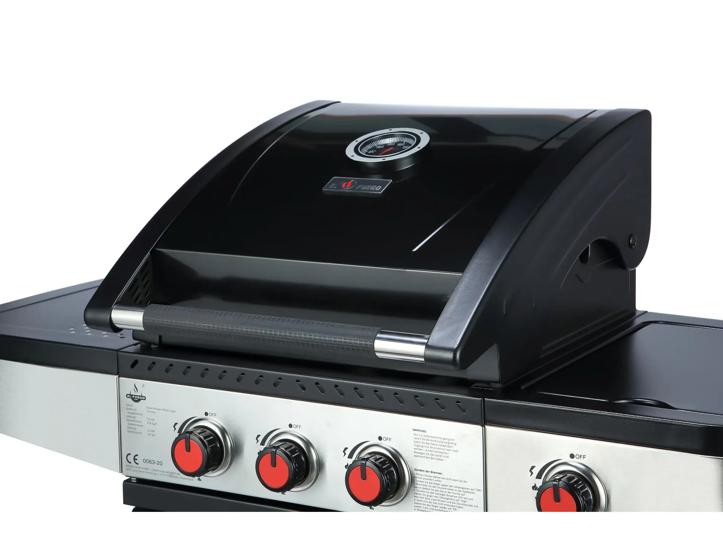 El Fuego Gasgrill Houston 3+1 ca. 110 x 112 x 56,5 cm – Bild 4